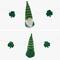 Glitzhome&#xAE; St. Patrick&#x27;s Fabric Gnomes and Shamrocks Garland